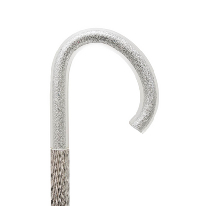 Luxury Italian Umbrella – Handcrafted Animal Print Canopy with Silver Rose Accents