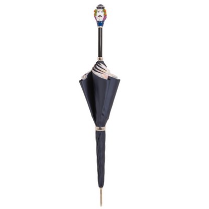 Luxury Manual Umbrella – Sicilian Head Design With Enameled Brass Handle