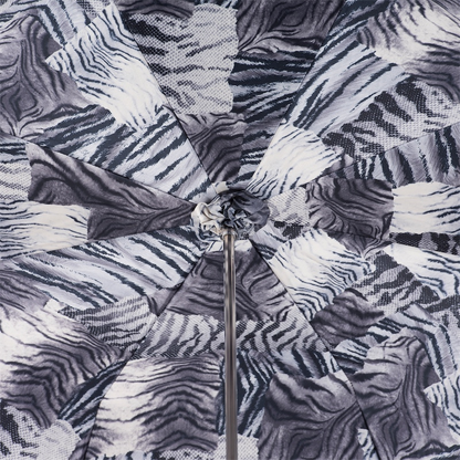 Animalier Umbrella – Black White Double Cloth Manual Open With Acetate Handle