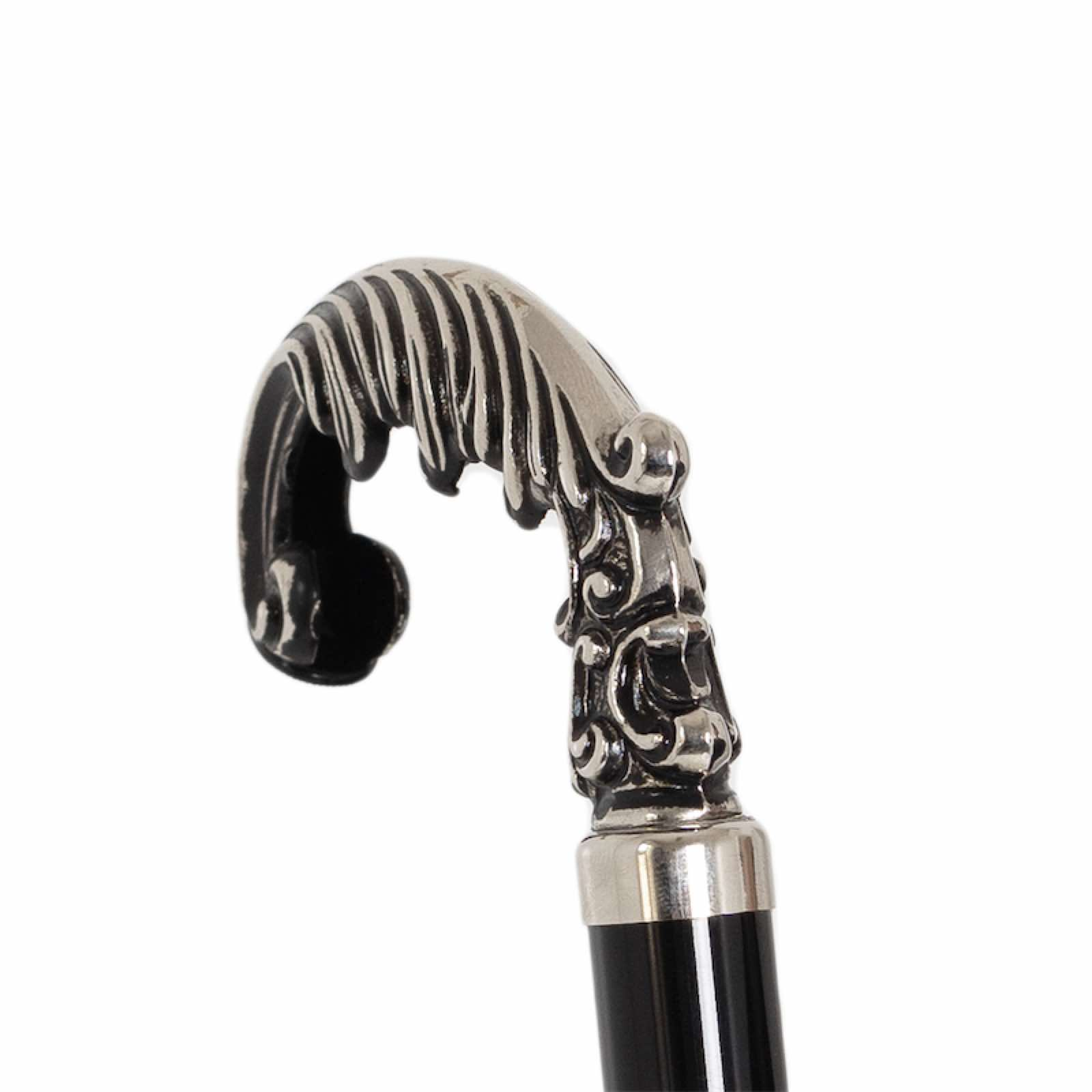 White Leaves Umbrella – Elegant Brass Handle Manual Rain Umbrella for Women