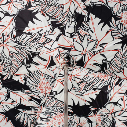 White Leaves Umbrella – Elegant Brass Handle Manual Rain Umbrella for Women