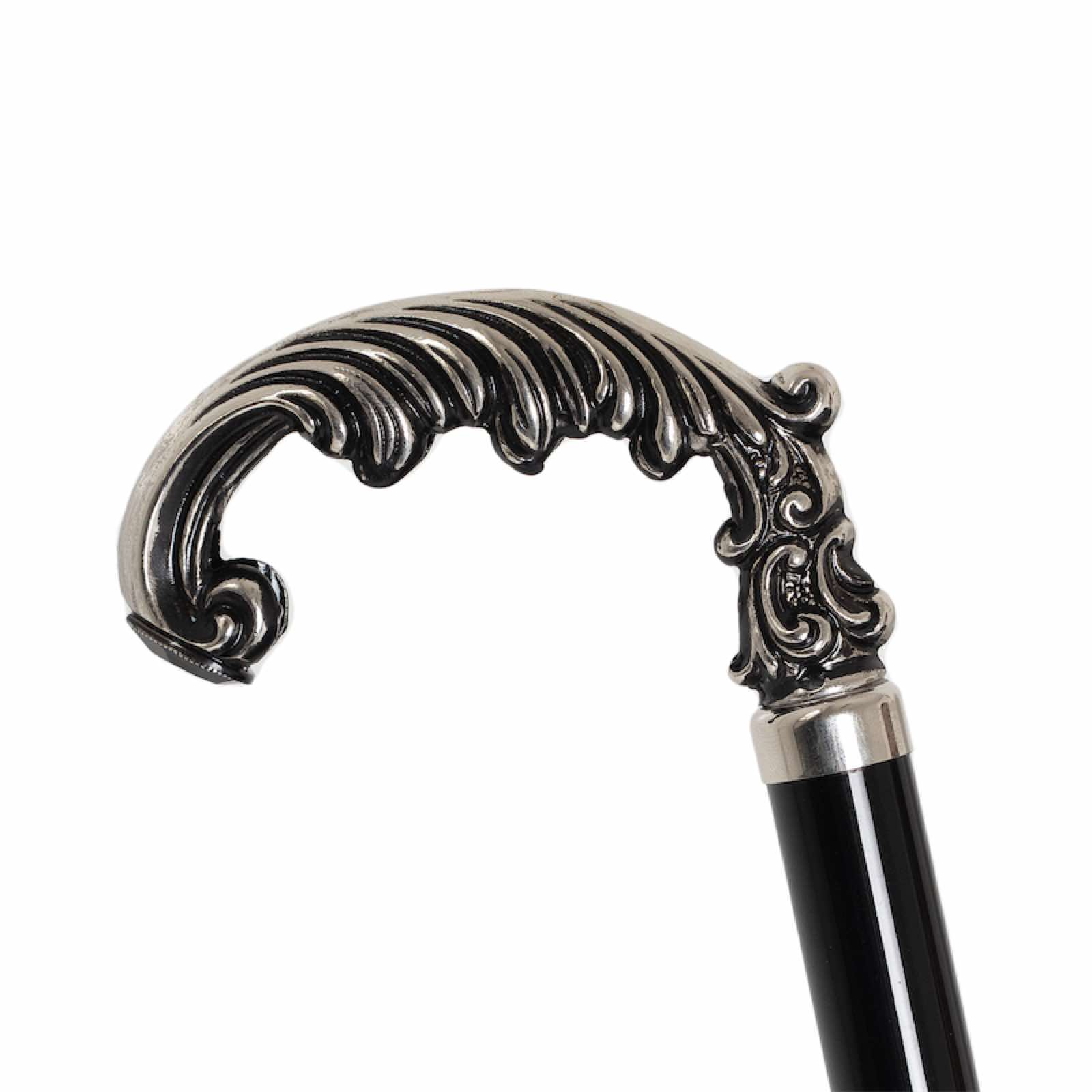 White Leaves Umbrella – Elegant Brass Handle Manual Rain Umbrella for Women