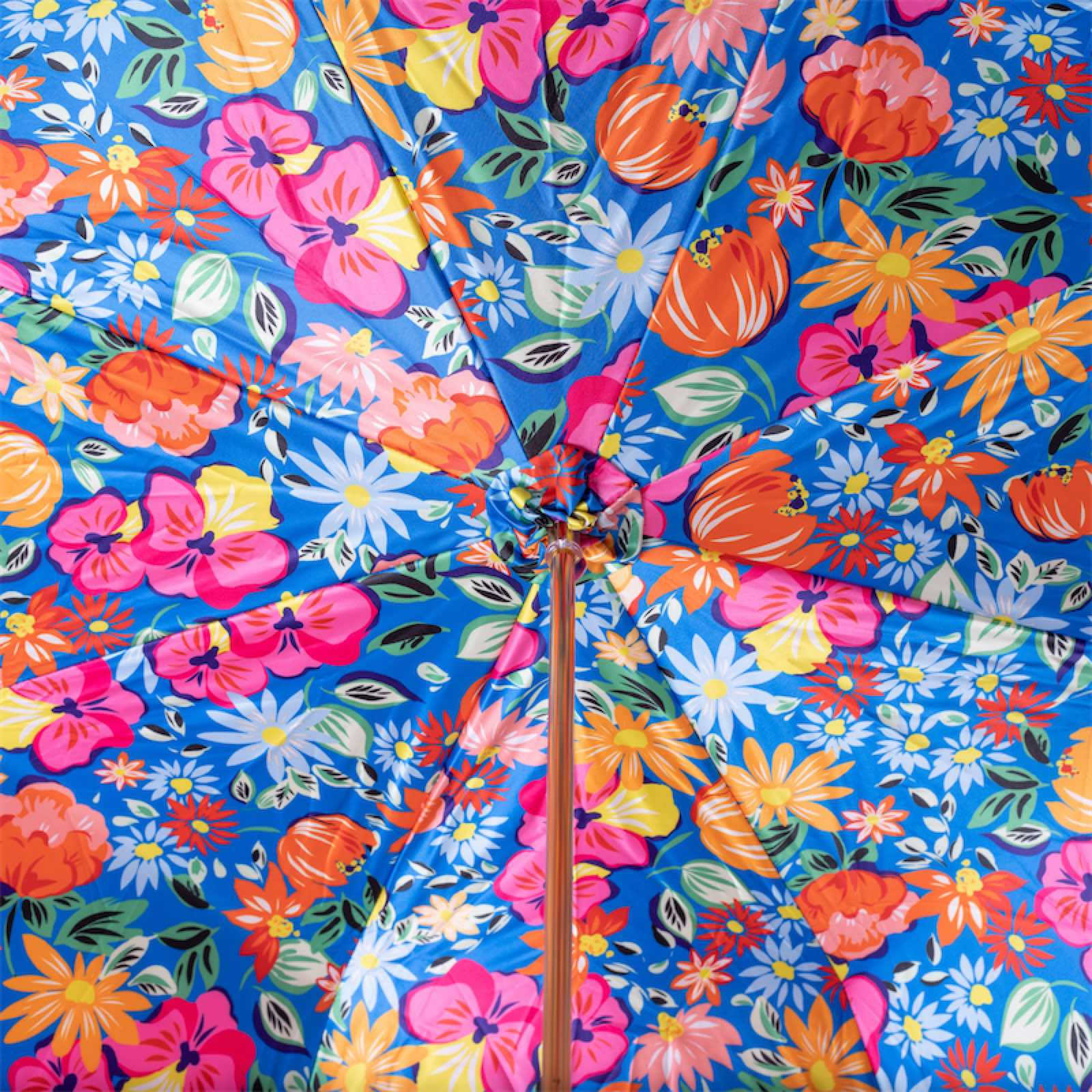 Orange Floral Umbrella – Handmade Italian Rain Umbrella with Acetate Handle