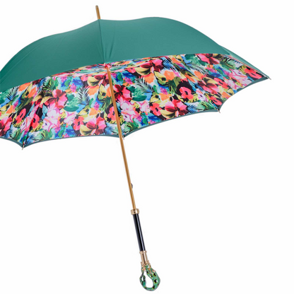 Frog Umbrella – Handmade Italian Rain Umbrella with Enameled Brass Handle