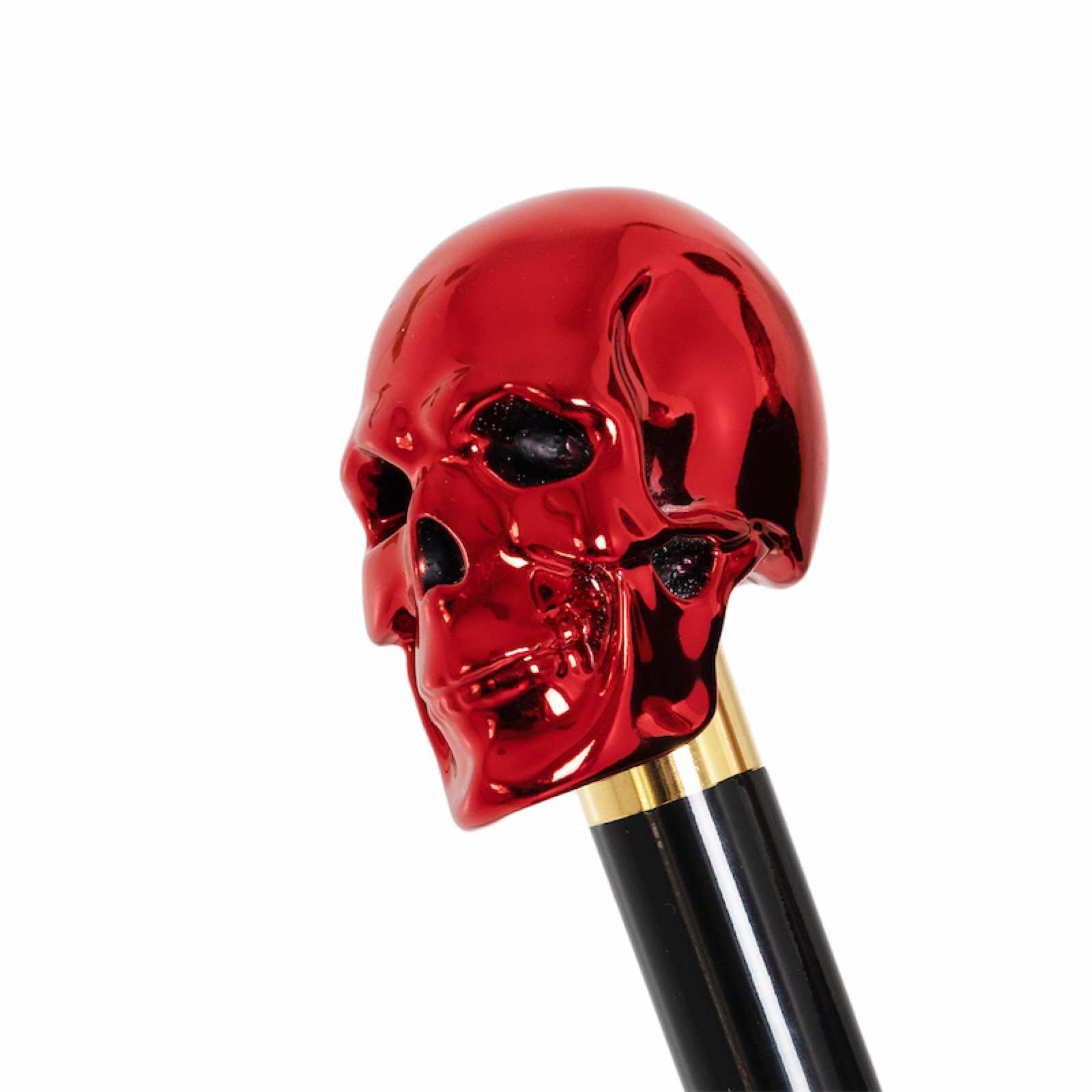 Red Skull Umbrella – Handmade Italian Luxury Rain Umbrella with Resin Handle