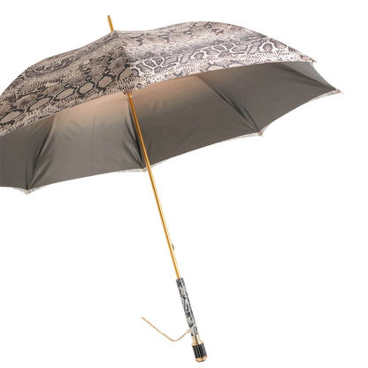 Python Print Umbrella – Handmade Italian Double Cloth Canopy | Manual Opening