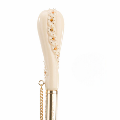 Burgundy Paisley Umbrella – Double Cloth Rain Umbrella with Swarovski Crystal Handle