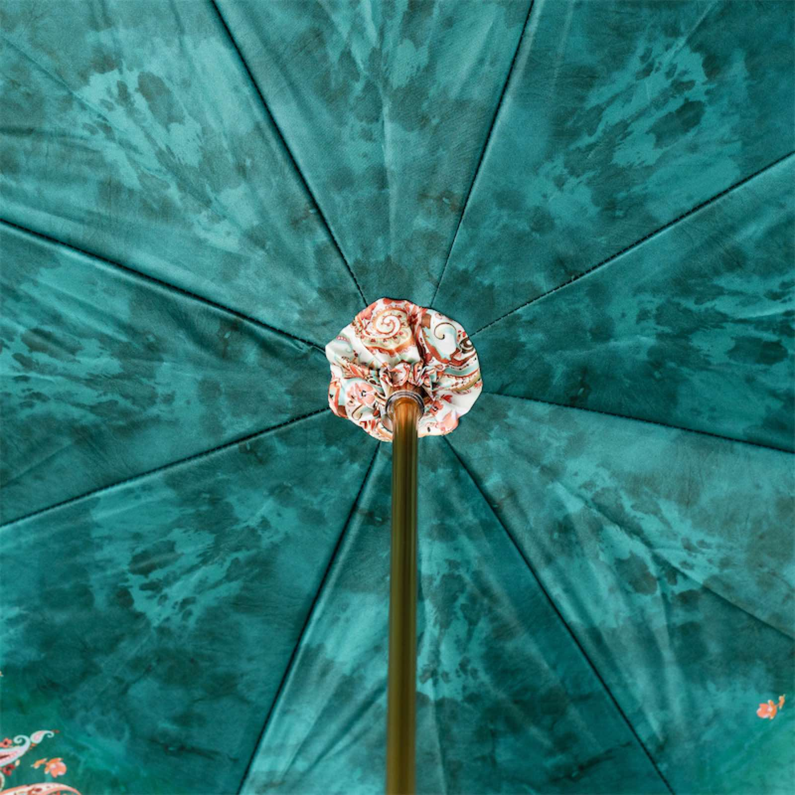 Burgundy Paisley Umbrella – Double Cloth Rain Umbrella with Swarovski Crystal Handle