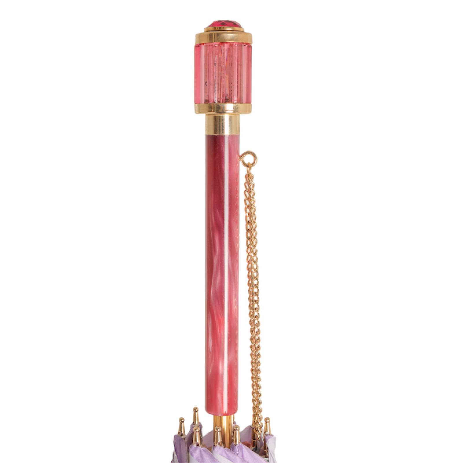 Pink Ombre Umbrella – Handmade Italian Elegance with Floral Print Canopy