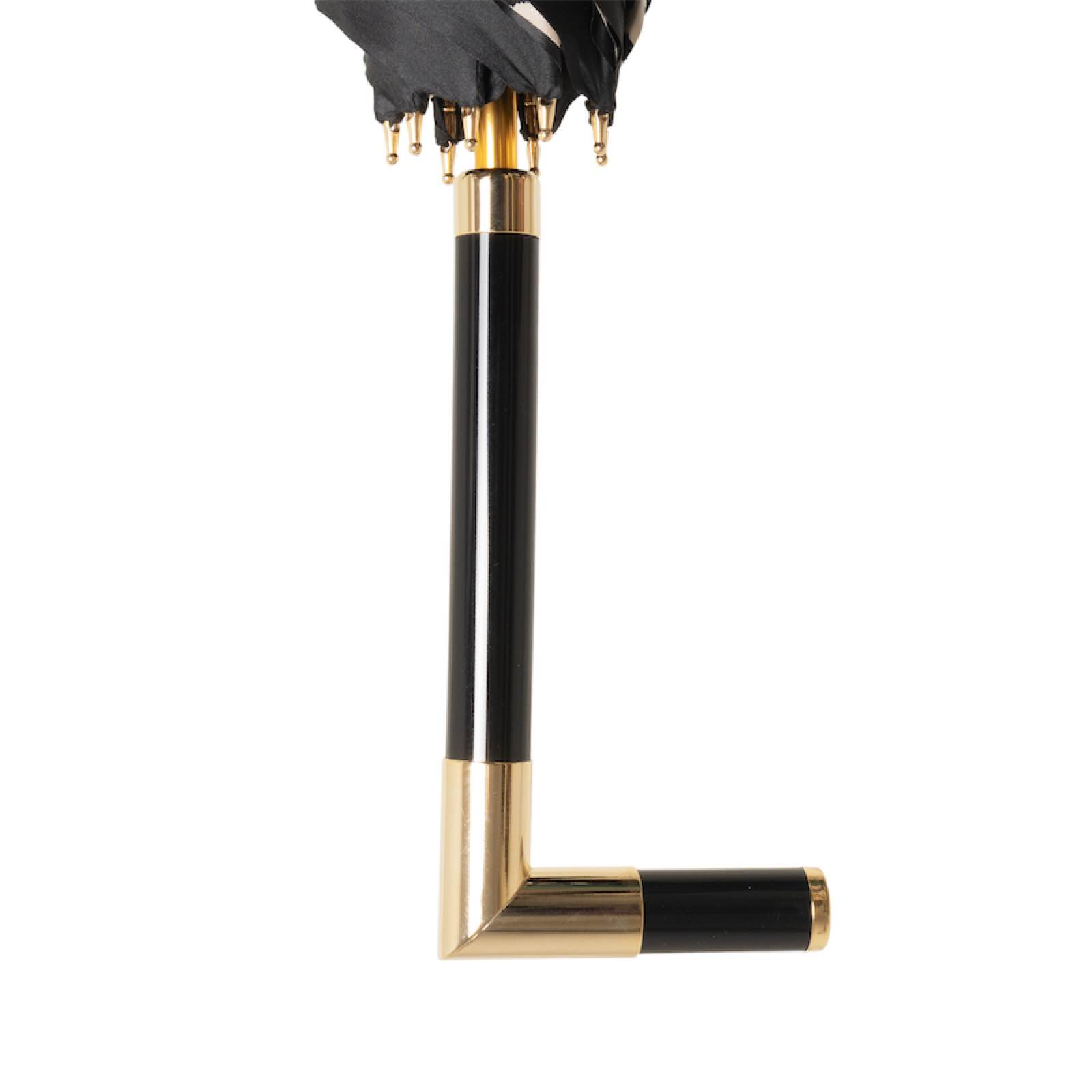 Paris Black Umbrella – Handmade Italian Rain Umbrella with Acetate Handle