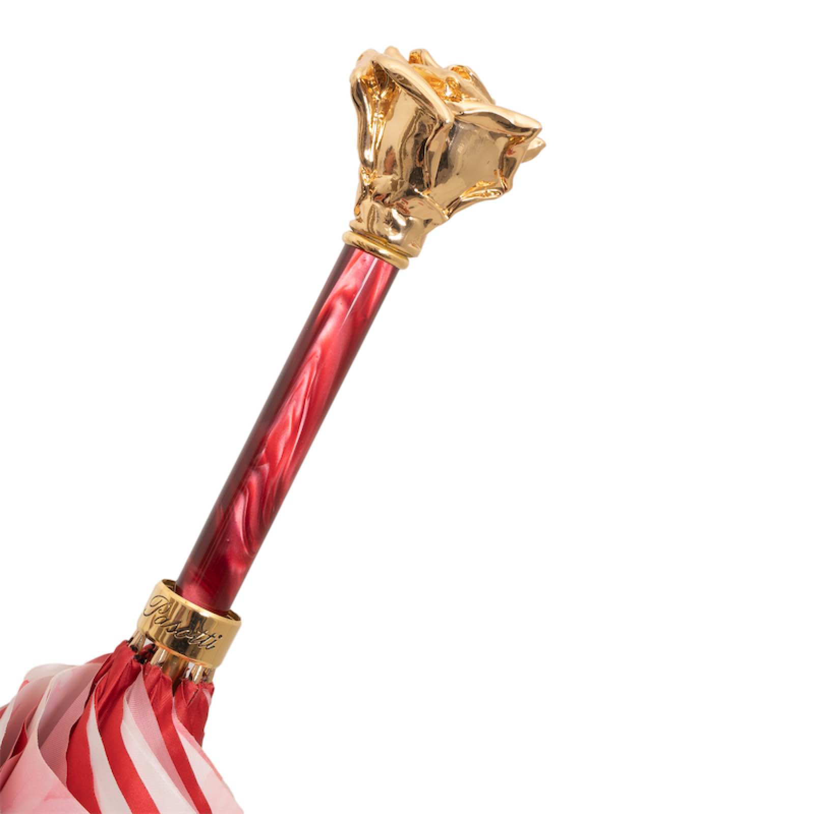 Gold Rose Umbrella – Handmade Italian Luxury With Gilt-Plated Resin Handle