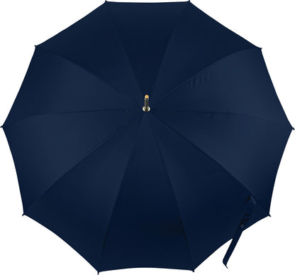 Elegant Ilmarchesato double-canopy blue umbrella featuring a silver-plated handle, designed for men.