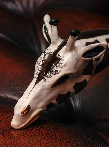 Giraffe Shoehorn - Handcrafted Wooden Shoe Horn with Enameled Brass Handle