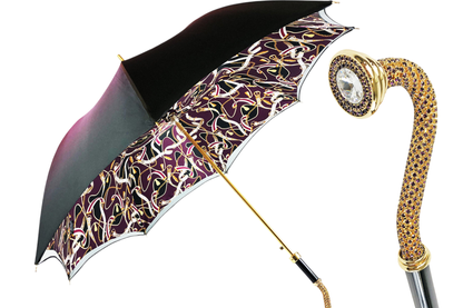Amethyst Elegance Umbrella – Luxury Rain Umbrella with Amethyst Crystal Handle & 24K Gold-Plated Accessories