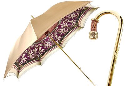 Handmade Cream Umbrella – Luxury Rain Accessory With Automatic Opening & UV Protection