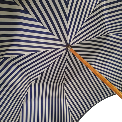Double Canopy Umbrella – Elegant Men’s Rain Gear with Blue Striped Interior