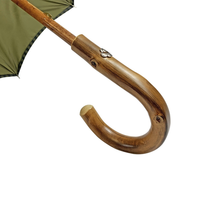 Classic Green Umbrella – Men's Rain Umbrella with Handcrafted Chestnut Handle & Double Cloth Canopy