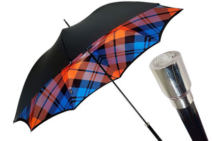 Luxury Double Canopy Umbrella – Swarovski Embellished Handle, Wind Resistant Rain Gear