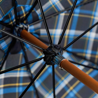 Italian Designer Umbrella – Handcrafted Rain Umbrella Mens with Natural Chestnut Handle