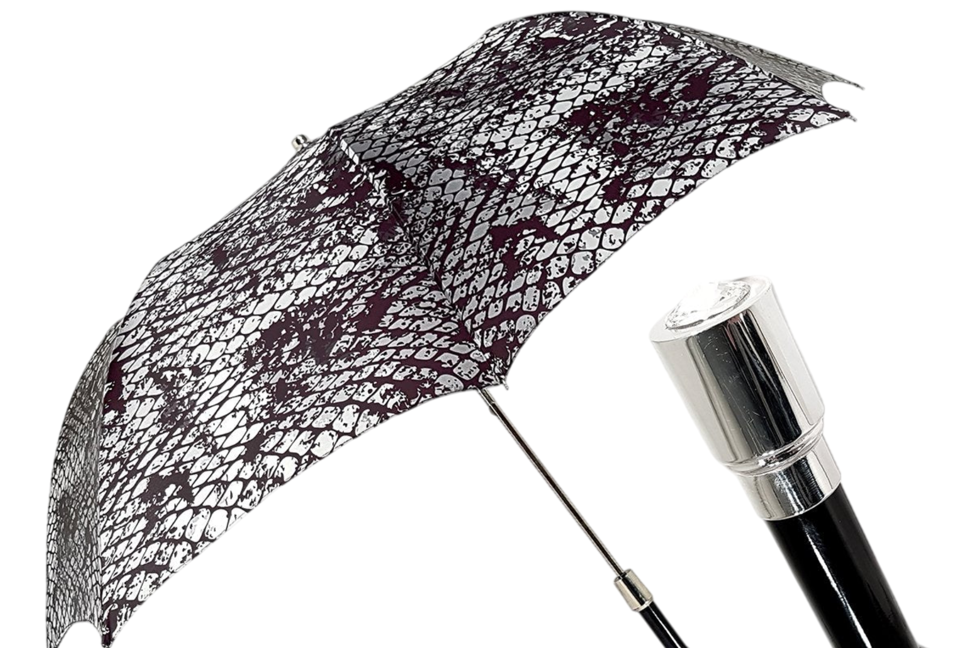 Luxurious Folding Umbrella – Men's Travel Umbrella with Swarovski Crystal Handle