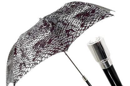 Luxurious Folding Umbrella – Men's Travel Umbrella with Swarovski Crystal Handle