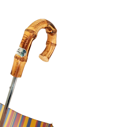 Multi-Color Folding Umbrella – Handmade Italian Bamboo Handle, UV Protection