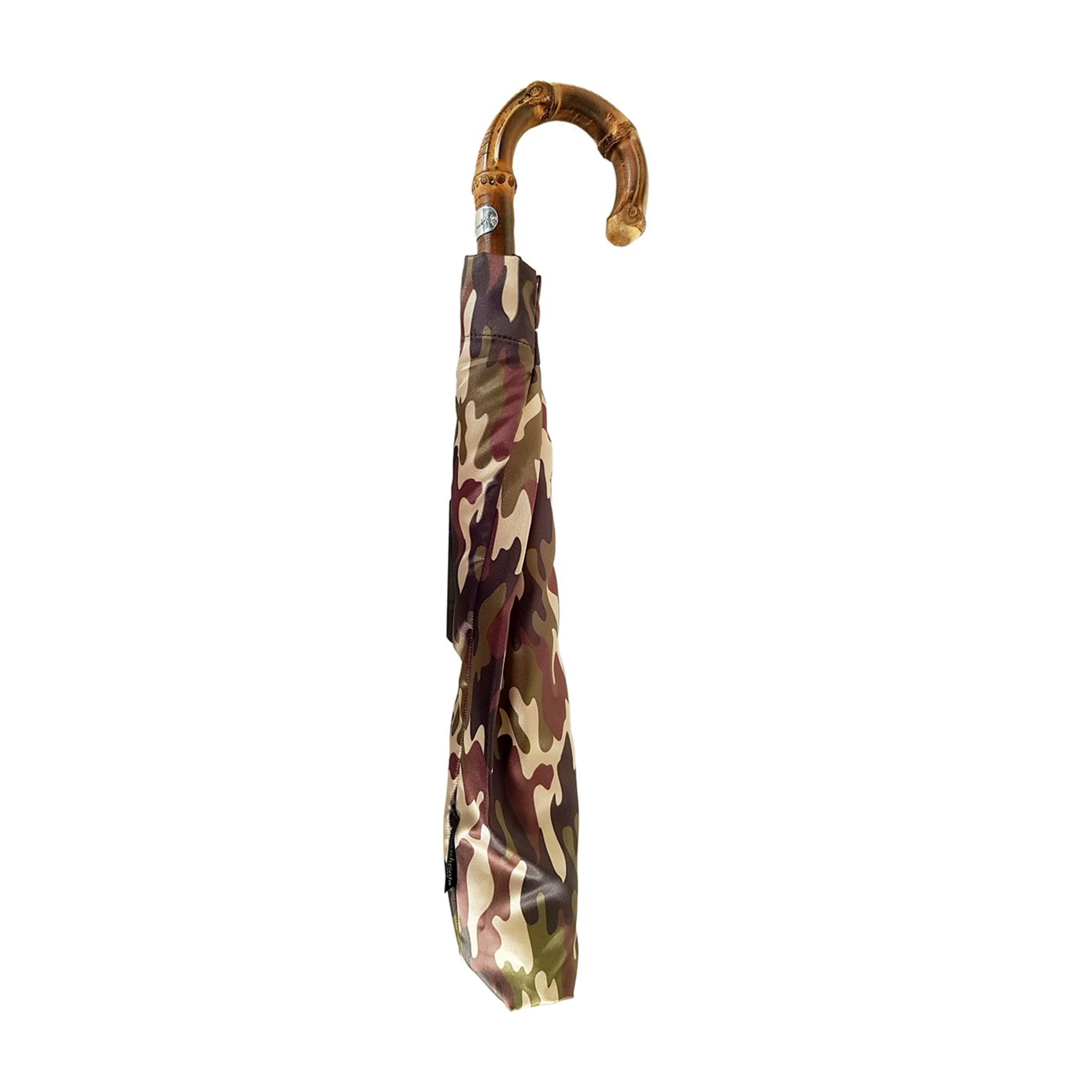 Camouflage Folding Umbrella – Military Design, Bamboo Handle, UV Protection