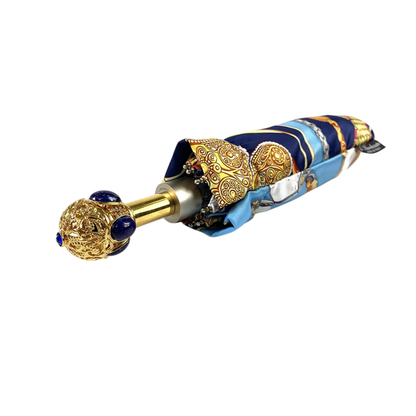 Women's Folding Umbrella – Compact Rain Umbrella | Lapis-Lazuli Handle & UV Protection