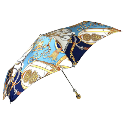Women's Folding Umbrella – Compact Rain Umbrella | Lapis-Lazuli Handle & UV Protection