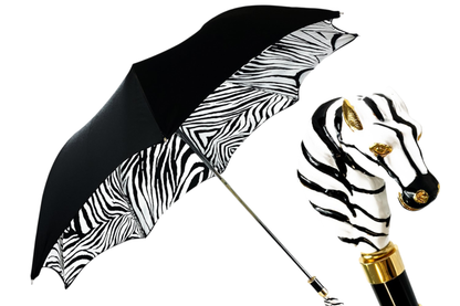 Luxury Umbrella – Hand-Painted Double Canopy With Gold-Plated Handle, Italian Handmade