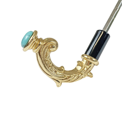 Turquoise Gradient Umbrella – Double Canopy, Handmade Italian Luxury Folding Umbrella