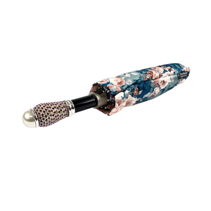 Women's Folding Umbrella – Compact Floral Print, Automatic Open, UV Protection Rain Gear