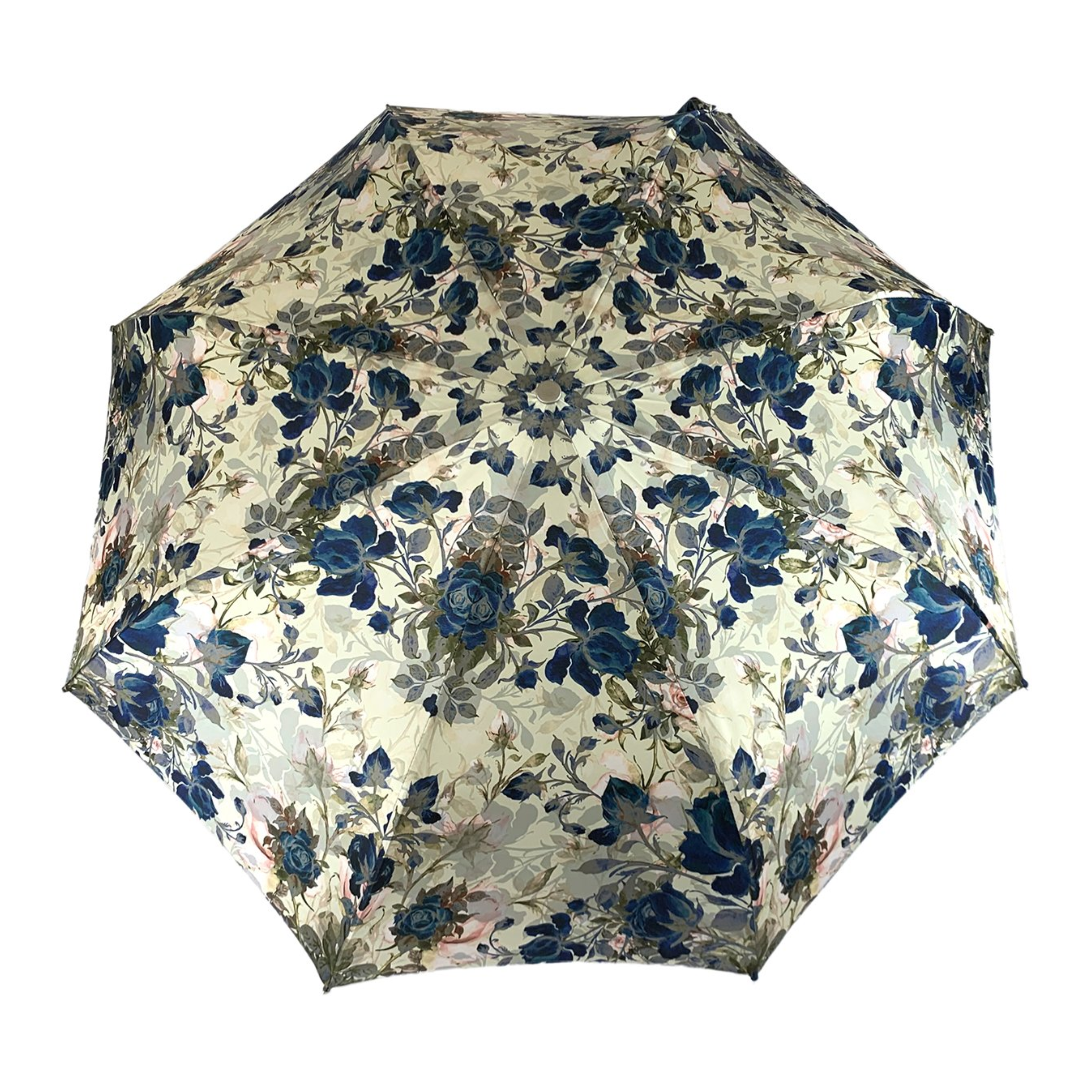 Folding Umbrella Ladies – Elegant Floral Design With Silver Plated Handle | UV Protection