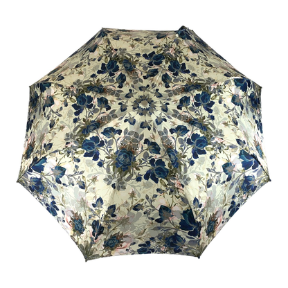 Folding Umbrella Ladies – Elegant Floral Design With Silver Plated Handle | UV Protection