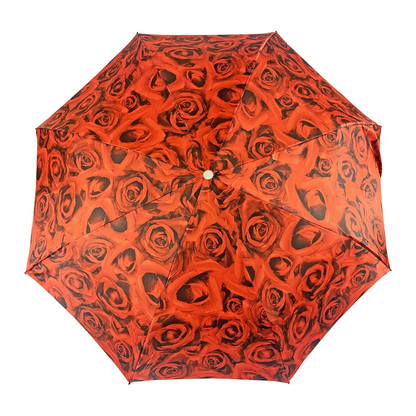 Romantic Folding Umbrella – Italian Handmade Gold-Plated Handle | Lightweight Rain Shield