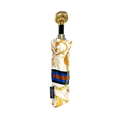 Women's Folding Umbrella – Chains Print, Automatic Open, UV Protection Rainproof