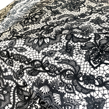 Lace-Effect Folding Umbrella - Women's Compact Travel Umbrella With Swarovski Crystal Handle