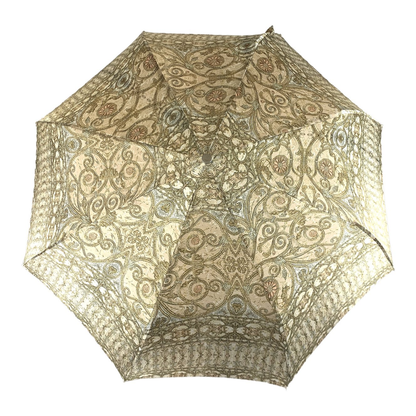 Baroque Folding Umbrella – Luxury Compact Travel Umbrella with Jeweled Gold Handle