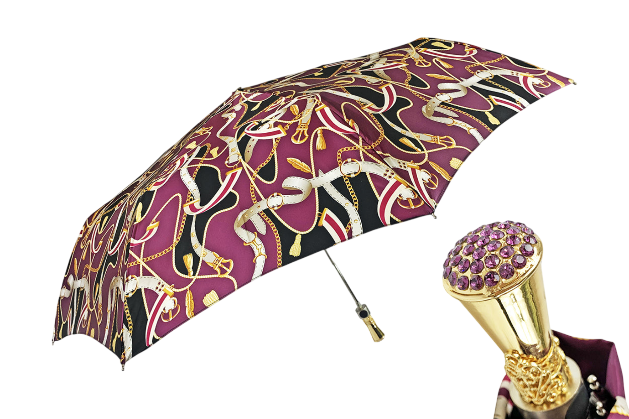 Women Folding Umbrella – Crimson Canopy | Automatic Open, Lightweight Rain Shield