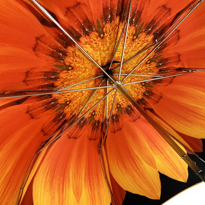 Luxury Sunflower Umbrella – Gold-Plated Handle | Italian Handmade, Wind Resistant