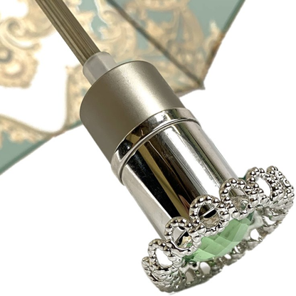 Ladies Folding Umbrella – Compact Travel Umbrella with Silver Handle & 50+ UPF Protection