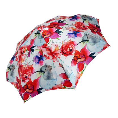 Folding Umbrella – Luxury Floral Design With Pearl Handle, UV Protection Rain Umbrella