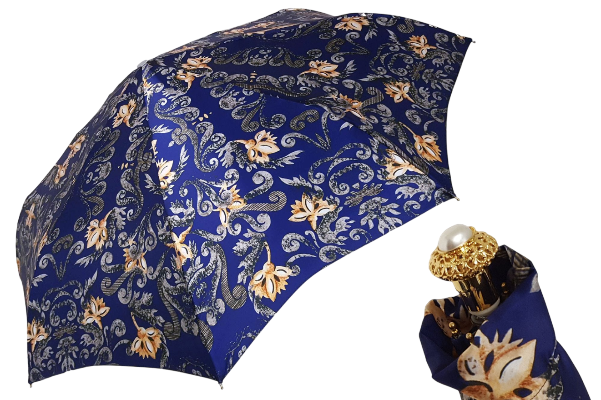 Lightweight Folding Umbrella – Floral Print Rainproof Compact Travel Umbrella