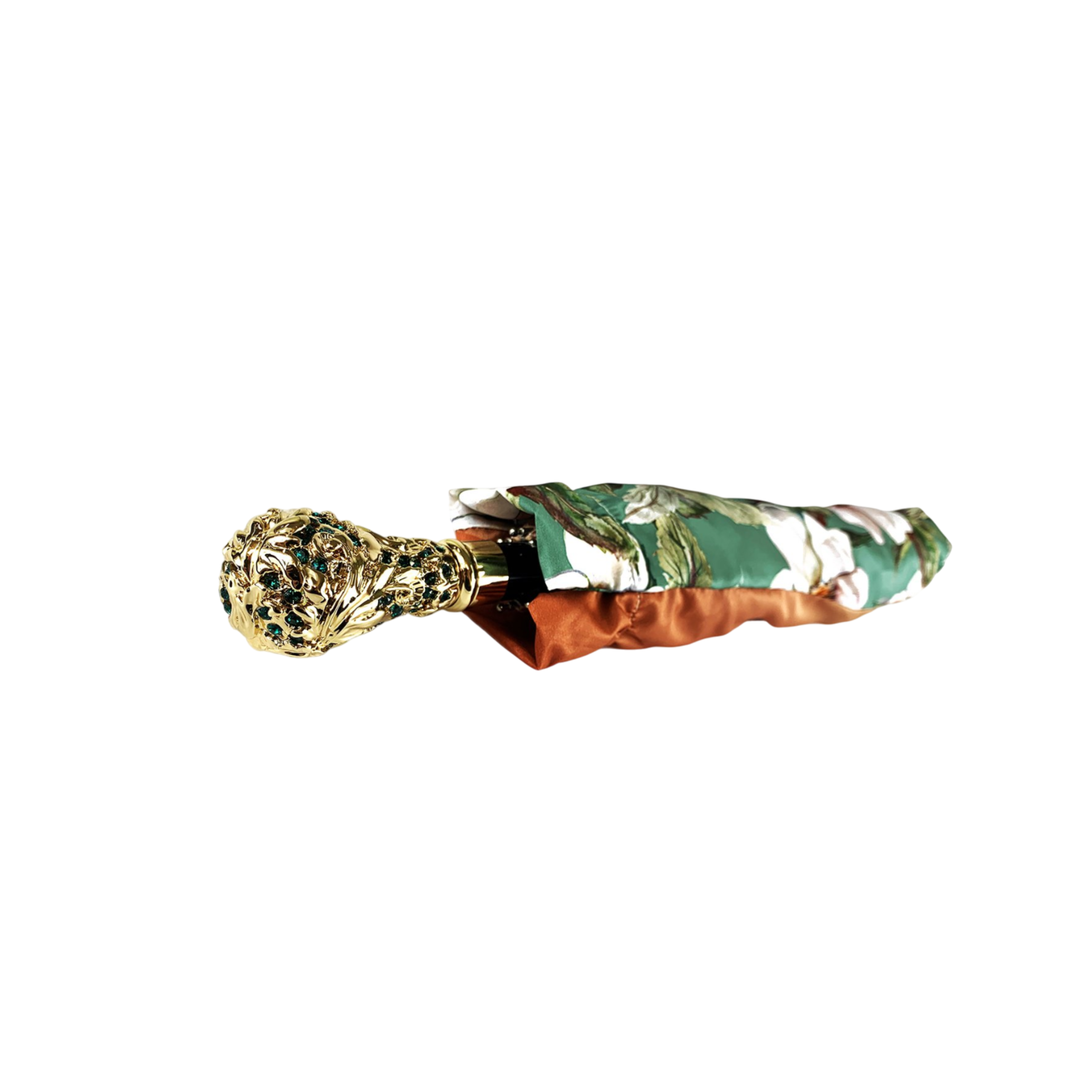 Light Green Umbrella – Handmade Italian Folding Rain Umbrella With Double Canopy