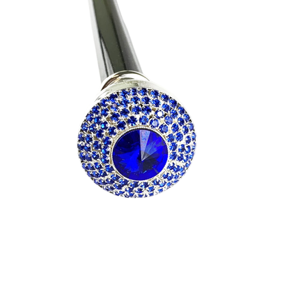 Walking Stick Sapphire – Elegant Handmade Italian Cane with Silver Knob