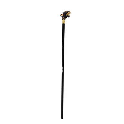 Gold-Plated Walking Cane – Luxury Dog Head Handle, Hand-Painted Enamel, Italian Handmade