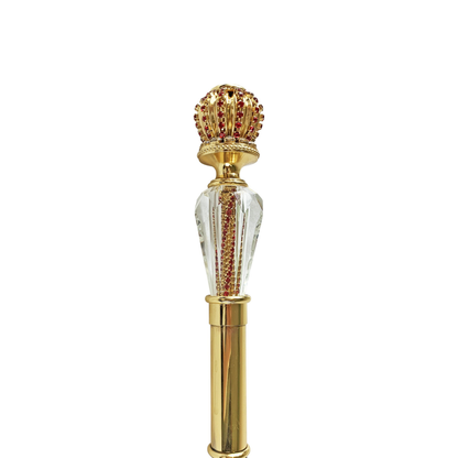 Handmade Walking Stick – Luxury Italian Crystal Handle Cane with Gold Plated Tip