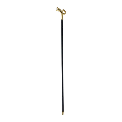 Walking Stick Gold Handle – Handcrafted Luxury Cane with 24K Brass and Black Beechwood Shaft