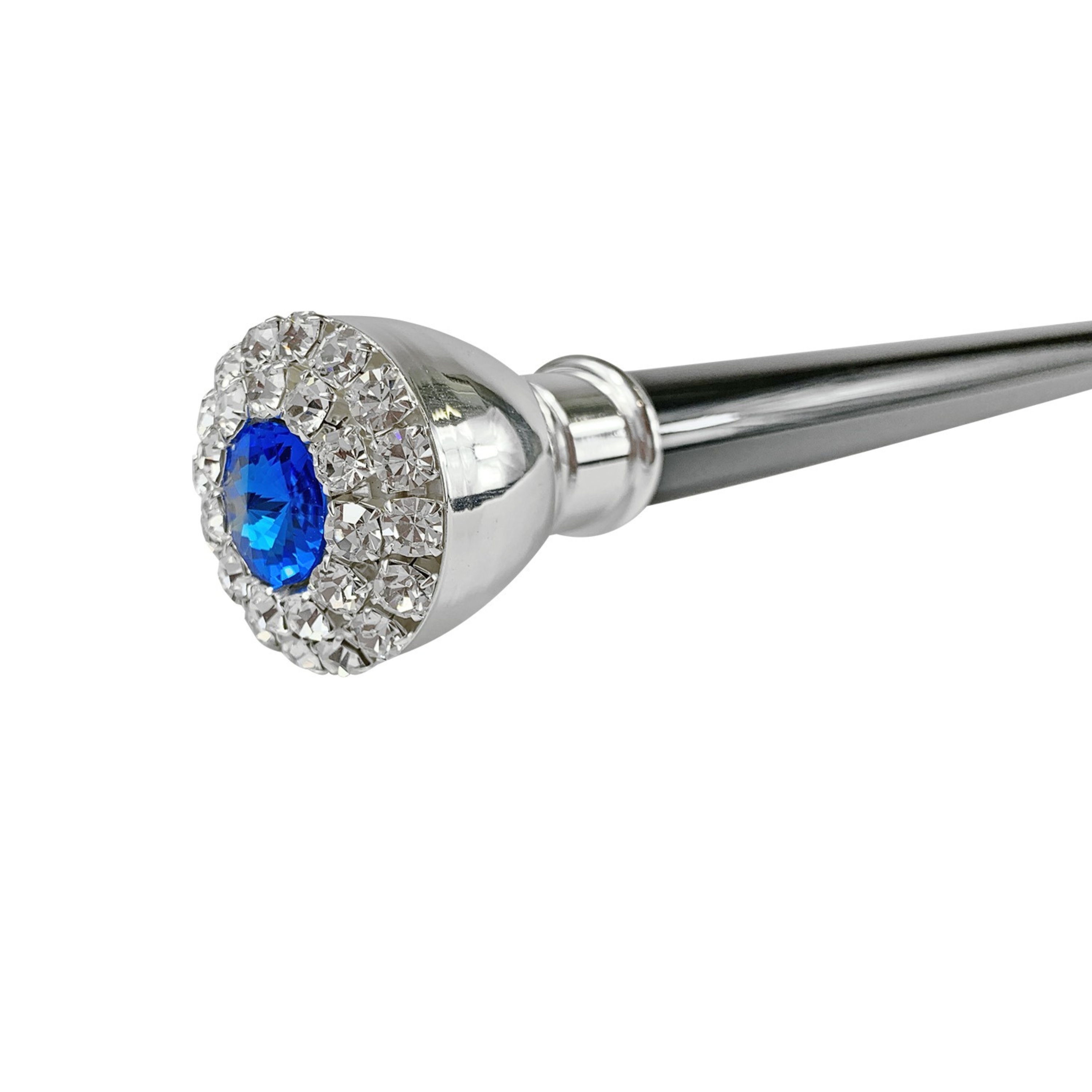 Elegant Walking Stick – Handcrafted Silver-Plated Cane with Crystal Embellishments