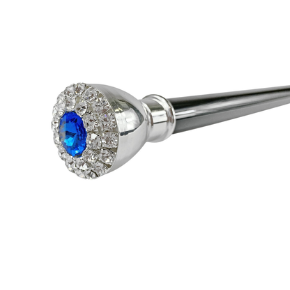 Elegant Walking Stick – Handcrafted Silver-Plated Cane with Crystal Embellishments